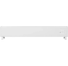 Witte convectorradiator met digitaal display.