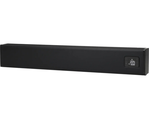 Zwarte radiator met digitaal display