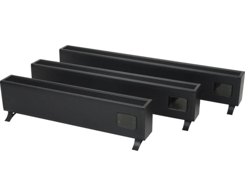 Drie convectoren met voetstukken