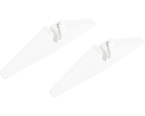 Twee witte kunststof schoenspanners