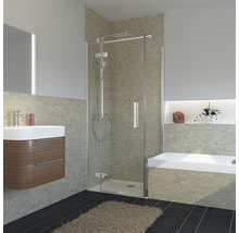 BREUER Verkorte zijwand Avanta chroom 75 cm helder glas