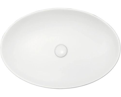 Bovenaanzicht van een ovale wastafel