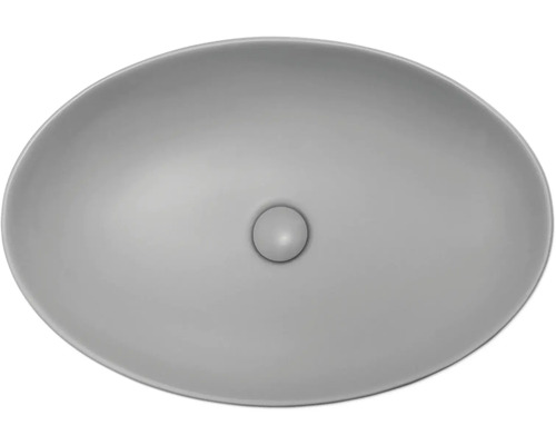 Ovalen keramische opzetwastafel met afvoergarnituur