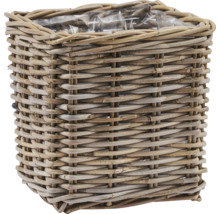 Vierkante plantenbak van rotan