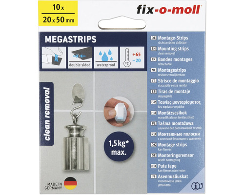FIX-O-MOLL Megastrips large 20x50 mm 10 stuks