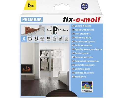 FIX-O-MOLL P-Profielafdichting zelfklevend bruin 5,5x9 mm 6 m