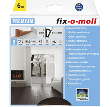 FIX-O-MOLL Premium rubber tochtband D zelfklevend bruin 9 mm x 6 m