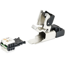 Keystone module met een behuizing van metaal en kunststof
