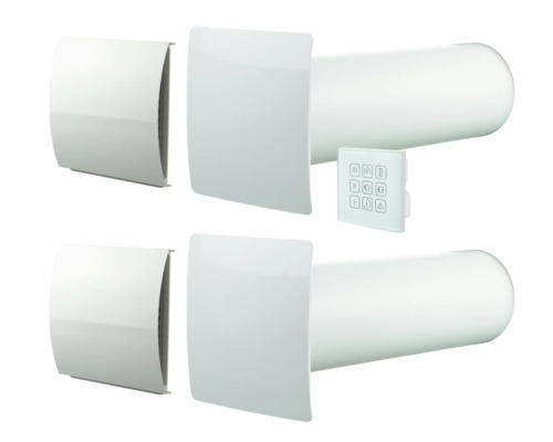 Twee buisventilatoren met bediening