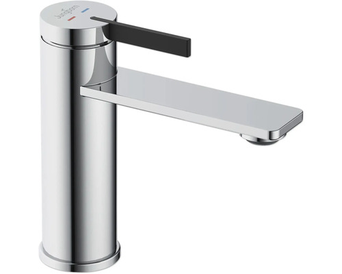 Wastafelkraan met vlakke uitloop en zijhendel