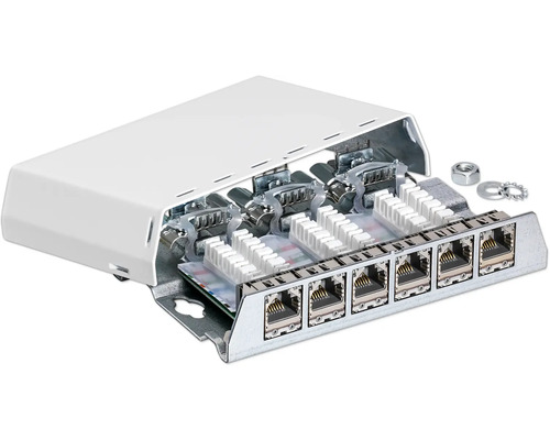 Netwerkverdeler met aansluitdozen en afdekking