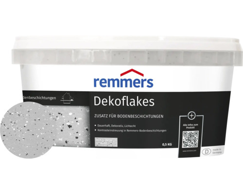 Remmers Dekoflakes toevoeging voor vloercoatings in een container