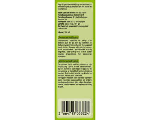 Informatie op de productverpakking over ingrediënten en veiligheidsmaatregelen