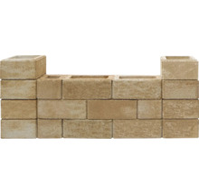 Muur van betonblokken