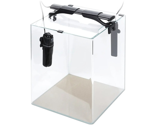 Glazen aquarium met filter en verlichting