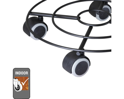 Plantenroller van metaal met wielen voor gebruik binnenshuis