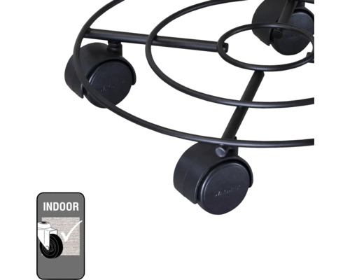 Metalen plantenroller met wielen voor gebruik binnenshuis