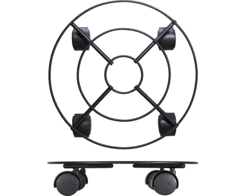 Plantenroller van metaal met wielen