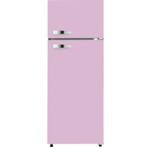 Roze koel-vriescombinatie in retrostijl