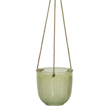 Glazen hangpot met jutetouw