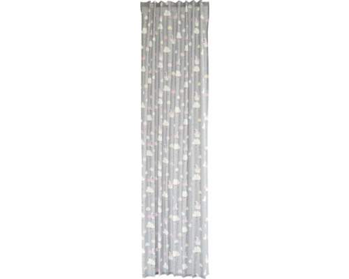 HOMING Gordijn met lussen Little Love grijs 140x240 cm HOMING Gordijn met lussen Little Love grijs 140x240 cm