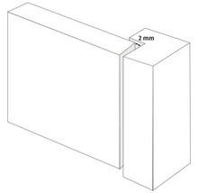 Detailweergave van een 2 mm groef in een werkstuk