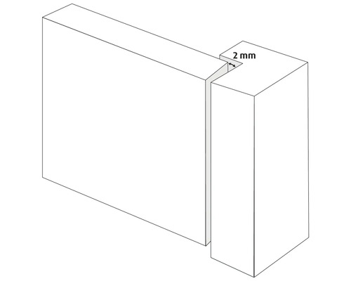 Detailweergave van een 2 mm groef in een werkstuk