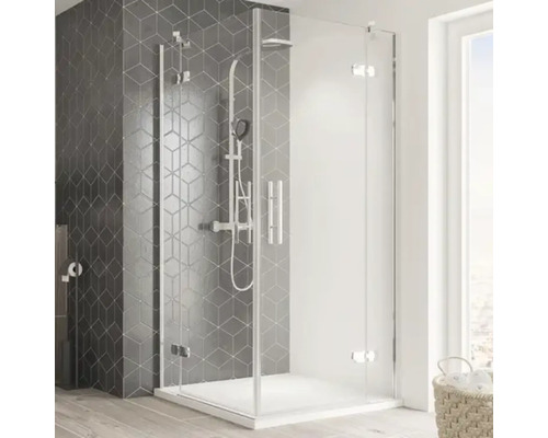 BREUER Douchecabine hoekinstap Avanta chroom 80x100 cm helder glas