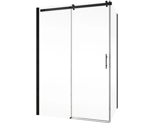 Douchecabine met schuifdeur en zwart frame