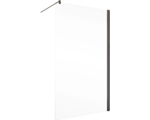 Glazen douchewand met stabilisatiestang