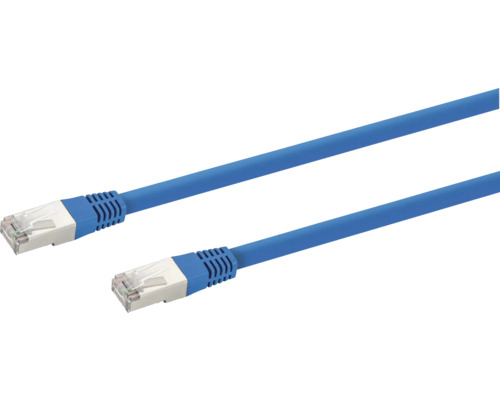 BLEIL Netwerk aansluitkabel Cat6 S/FTP blauw, 25 cm Blauwe netwerkkabel met RJ45-connector