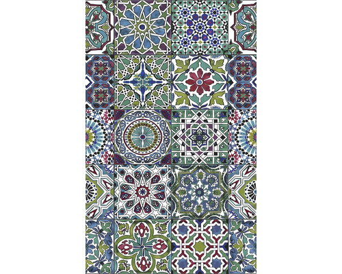Tegelpatroon met verschillende geometrische en bloemmotieven