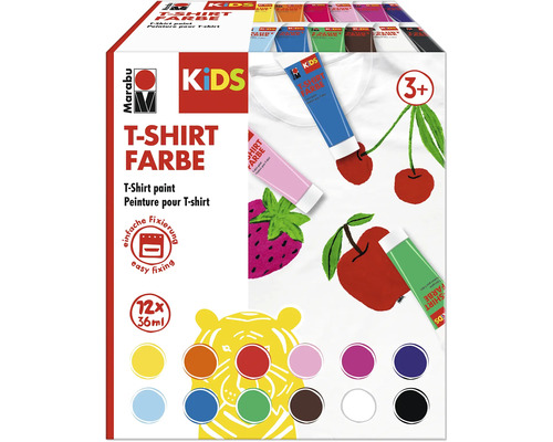 MARABU Kids Verfset T-Shirtverf 12 kleuren 36 ml