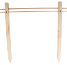 Houten wasrek met twee stangen