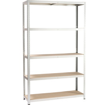 Metalen stellingkast met vijf legborden