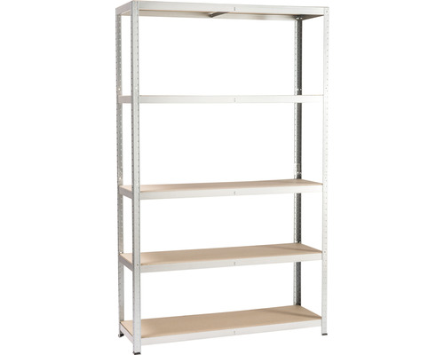 Metalen stellingkast met vijf legborden