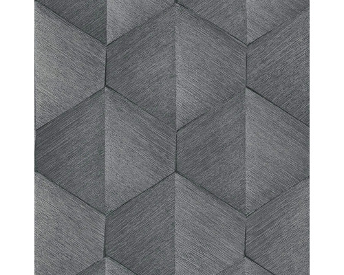 ERISMANN Vliesbehang 10370-10 Fashion for Walls IV geometrisch grijs Geometrisch structuurbehang met houtlook
