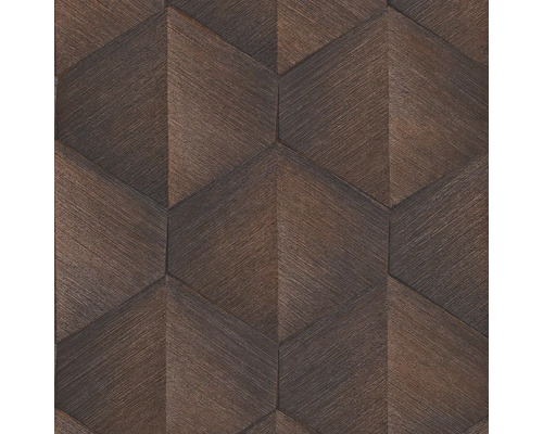 ERISMANN Vliesbehang 10370-48 Fashion for Walls IV geometrisch brons Bruine 3D-wandpanelen met houtlook