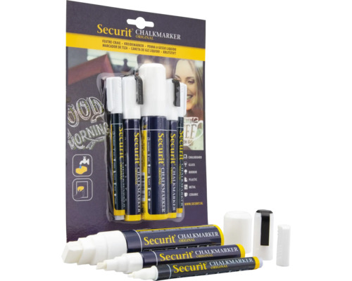 Securit krijtmarker set met verschillende sterktes en toepassingen