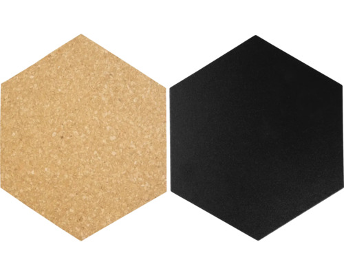 Zeshoekig prikbord van kurk en kunststof