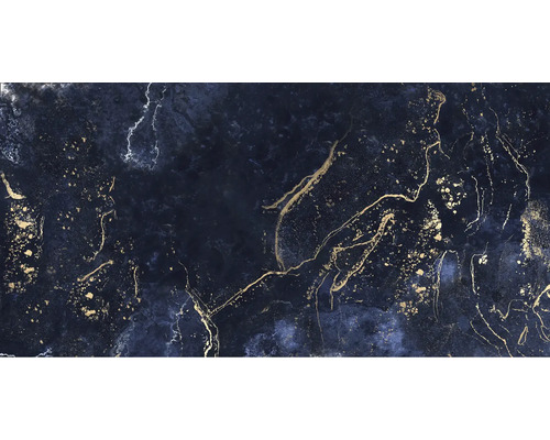 Wand- en vloertegel Vortun blauw-goud 60x120 cm gerectificeerd