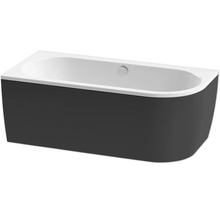 FORM&STYLE Half vrijstaand ligbad Sansibar links 75x160x60 cm wit/zwart