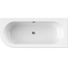 FORM&STYLE Half vrijstaand ligbad Sansibar rechts 80x180x60 cm wit/zwart