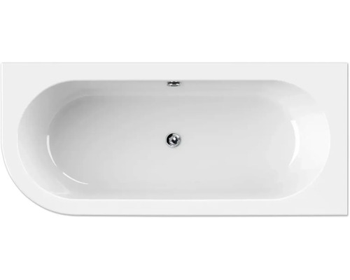 Bovenaanzicht van een ligbad met afvoer