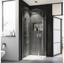 BREUER Douchecabine kwartrond Panorama chroom 80x80 cm helder glas