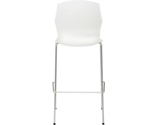 Witte barkruk met metalen frame