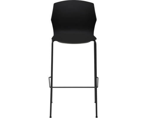 Zwarte barkruk met voetsteun