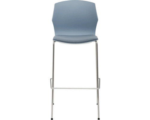 Barkruk met metalen frame en voetensteun