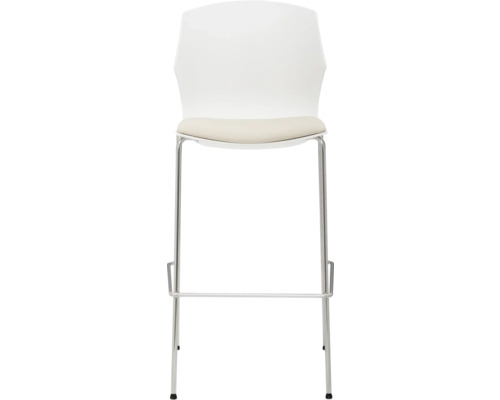 Barstoel met rugleuning, zitkussen en voetensteun