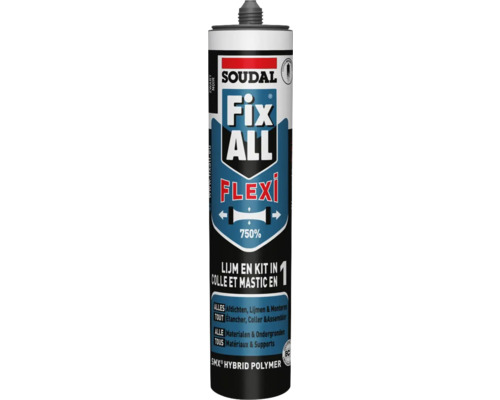 SOUDAL Fix All Flexi zwart kitkoker 290 ml Soudal Fix All Flexi lijm en kit